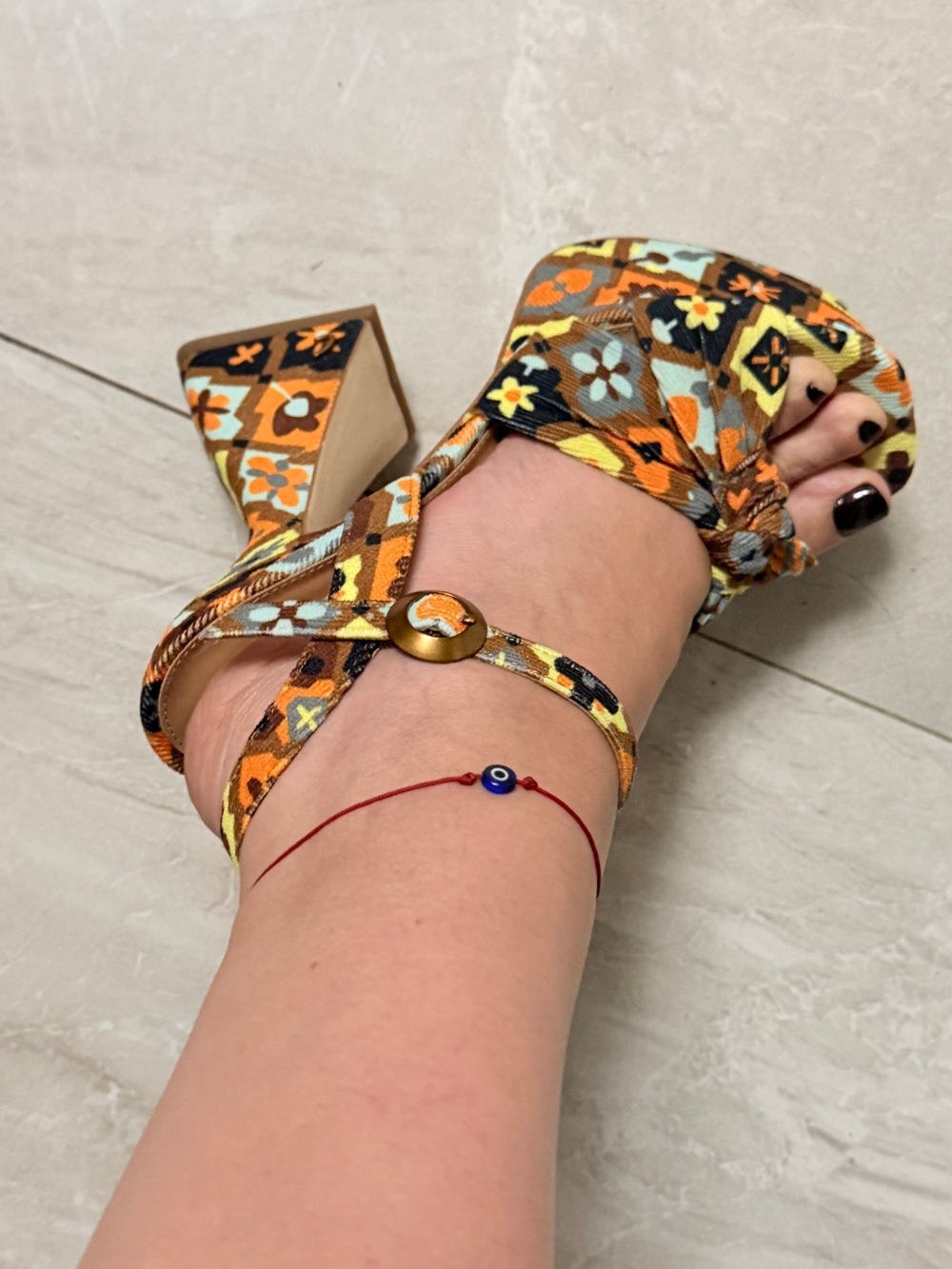 Sam Edelman NY Audrea Floral Platform Knot Sandal — Brown Multi - Picture 5 of 8